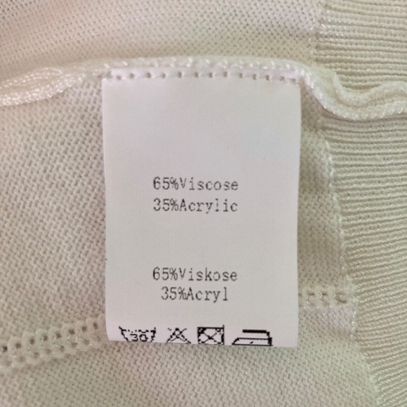 Women’s size medium Jasambac cream colored shirt sleeved shrug - Picture 6 of 8